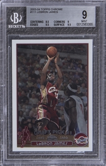 2003/04 Topps Chrome #111 LeBron James Rookie Card - BGS MINT 9